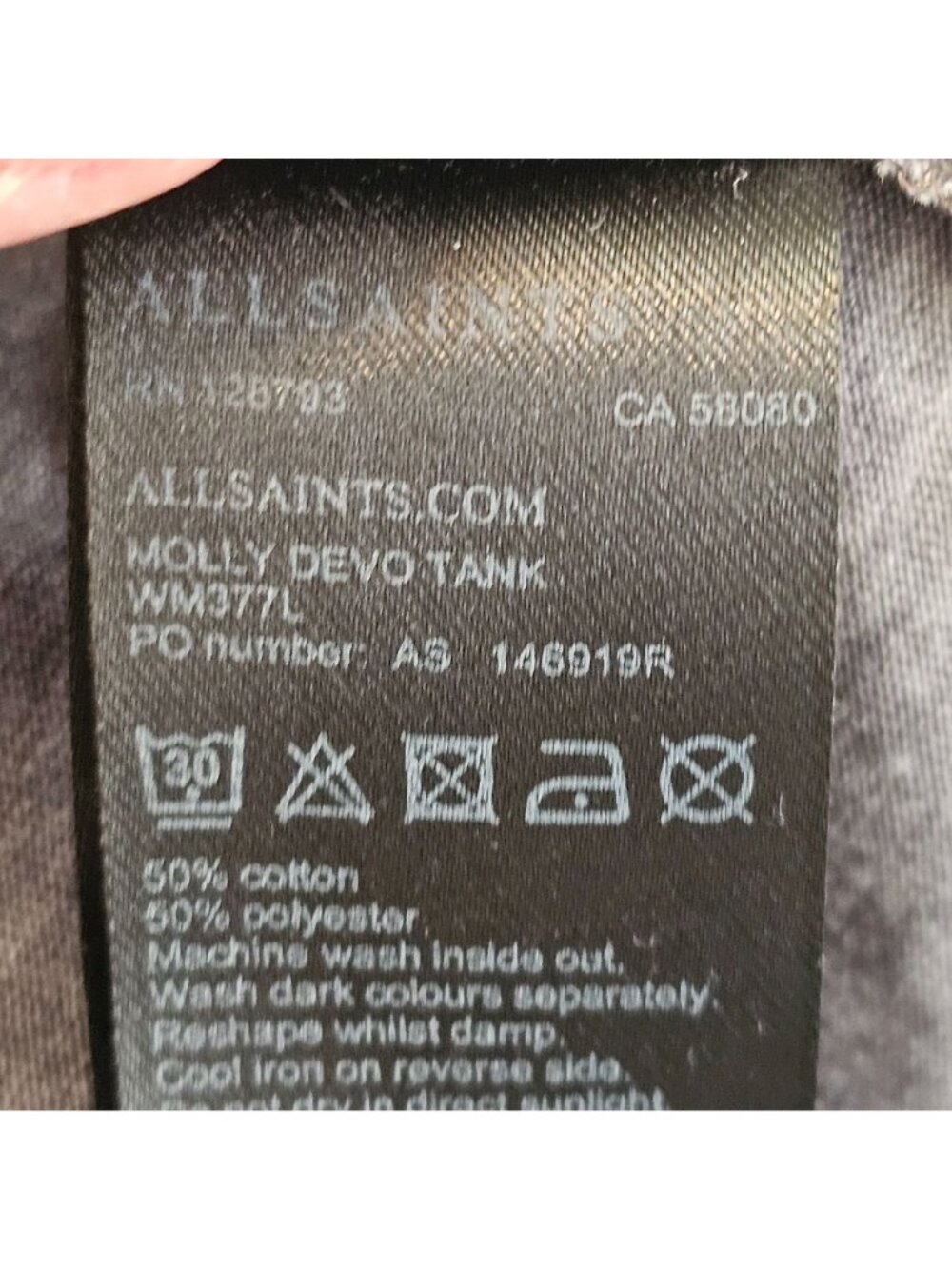 AllSaints Molly Devo Tank Womens S Gray Side Tie Sleeveless Top Athleisure - Picture 6 of 11